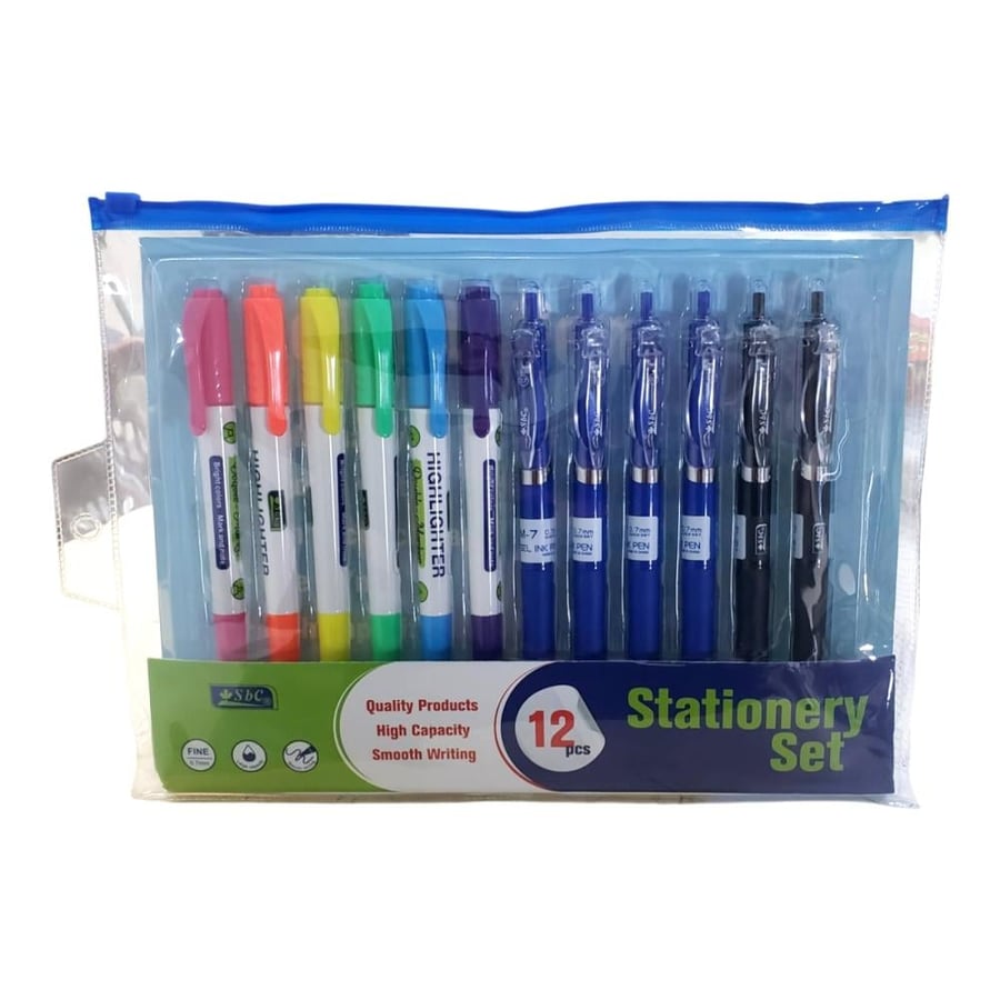 SBC set 6 gel pens with 6 refills