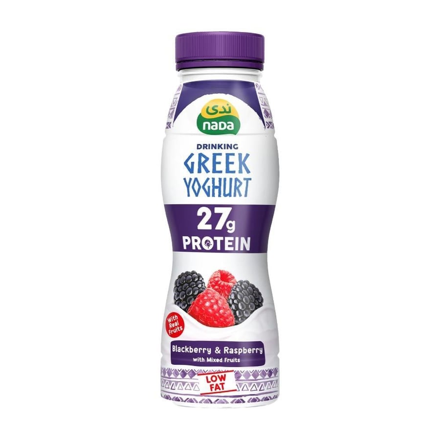 Greek yogurt drink with blackberry and raspberry protein, Nada, 320 ml