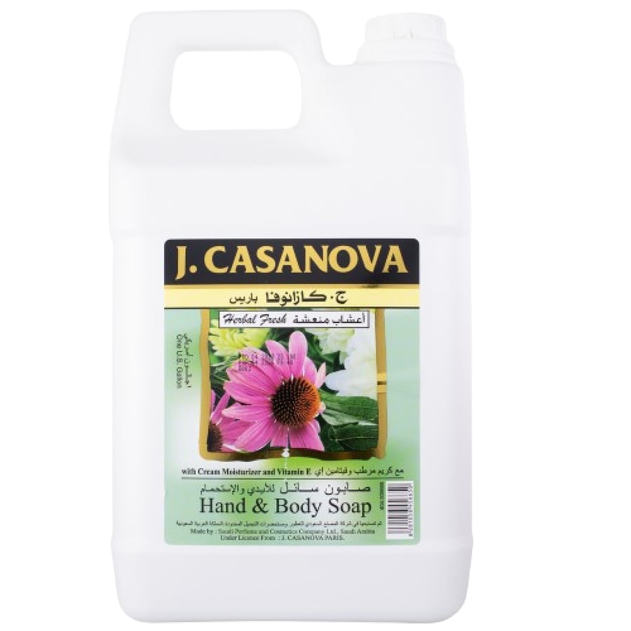 Liquid soap for hands and shower Kazanova Paris with a capacity of 3 liters with refreshing herbal scent