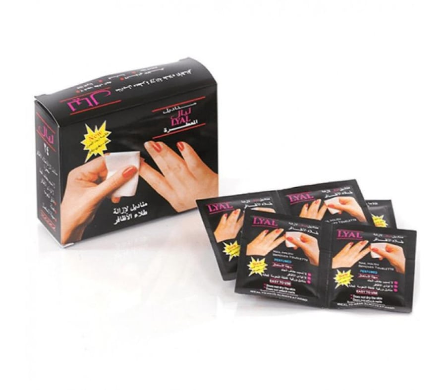 Lyal nail polish remover moist wipes - 24 wipes