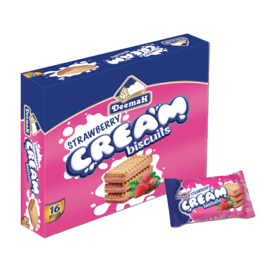 Deemah Strawberry Cream Biscuits 16 Pieces