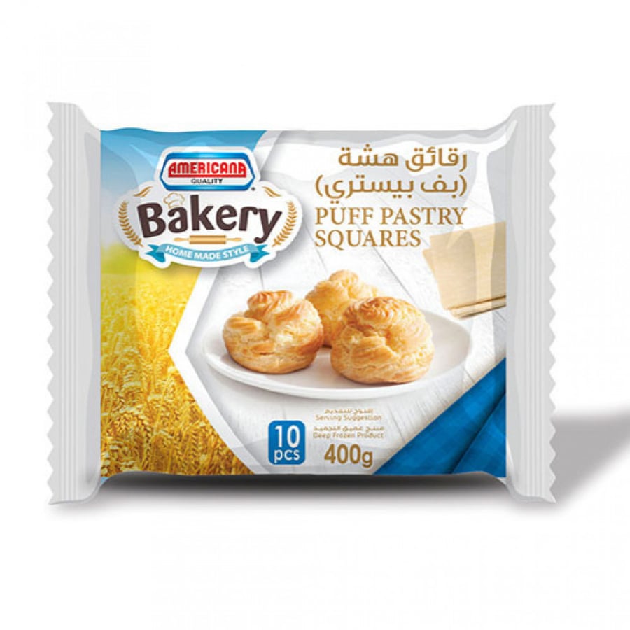 Crispy chips with Americana puff pastry, 10 square pieces