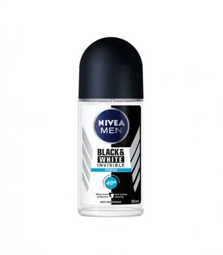 Nivia antiperspirant invisible black and white refreshing roll-on for men 50 ml
