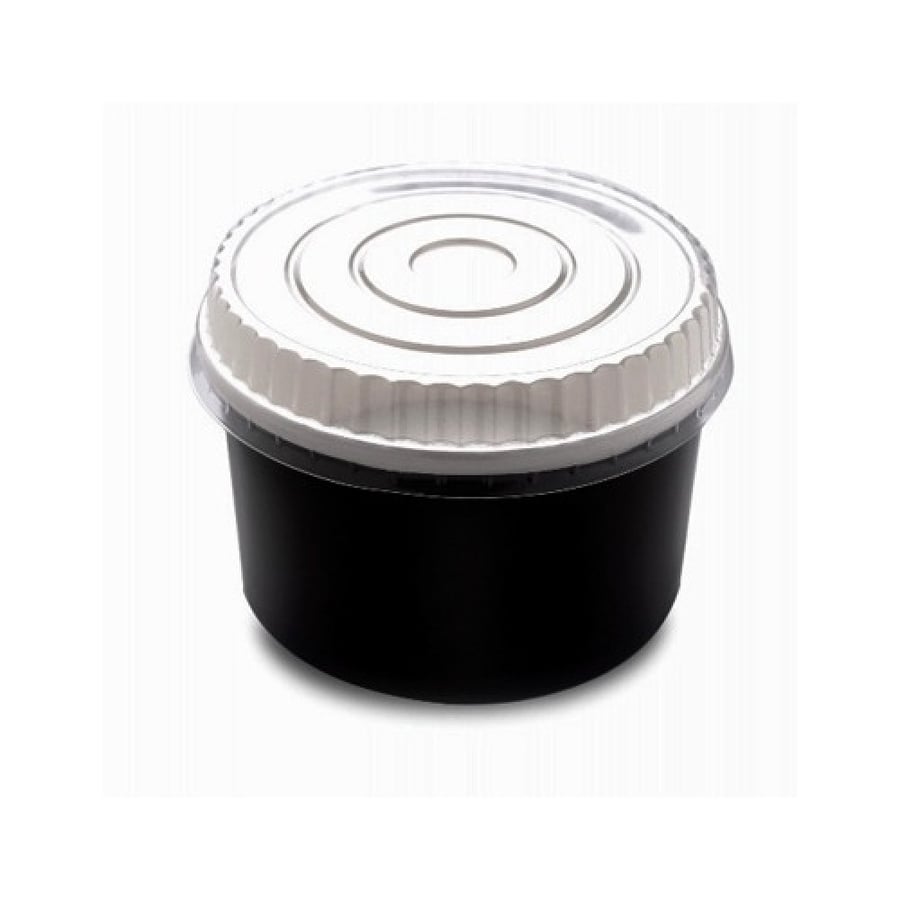 Paper bowl 32 ounces, 25 pieces, with black lid