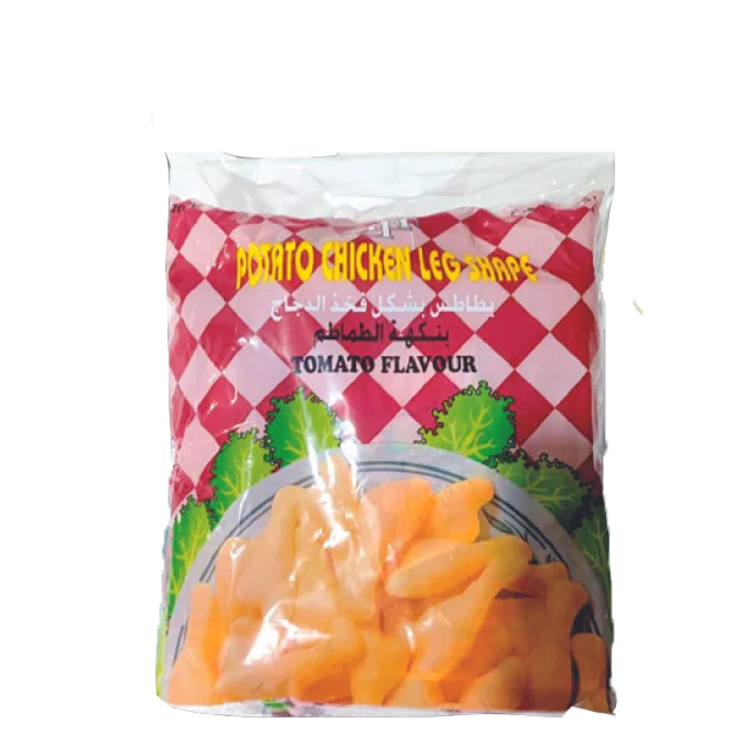 Potatoes in the shape of chicken thigh with tomato flavor, 20 pieces