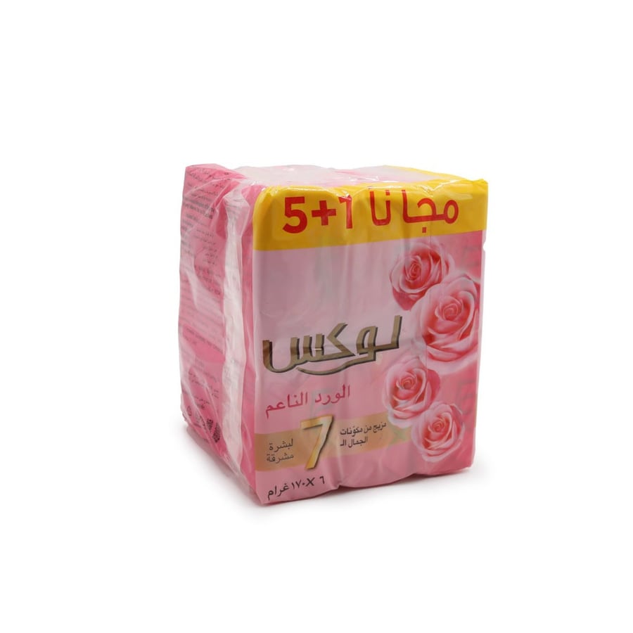 صابون لوكس 6 قطع الورد الناعم 170 غرام
