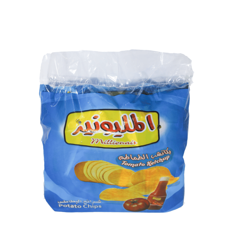 المليونير شرائح البطاطس بالكاتشب 12جرام *14حبة