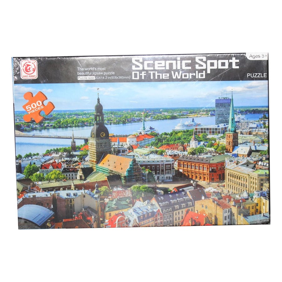 City puzzle board consisting of 500 pieces