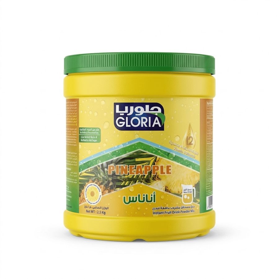 جلوريا مسحوق شراب بنكهه الاناناس 2.5 كيلو