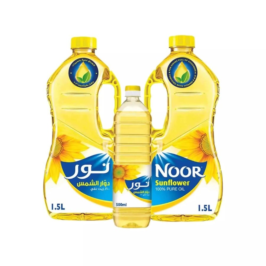 زيت دوار الشمس نور 2*1.5 لتر+500 مل