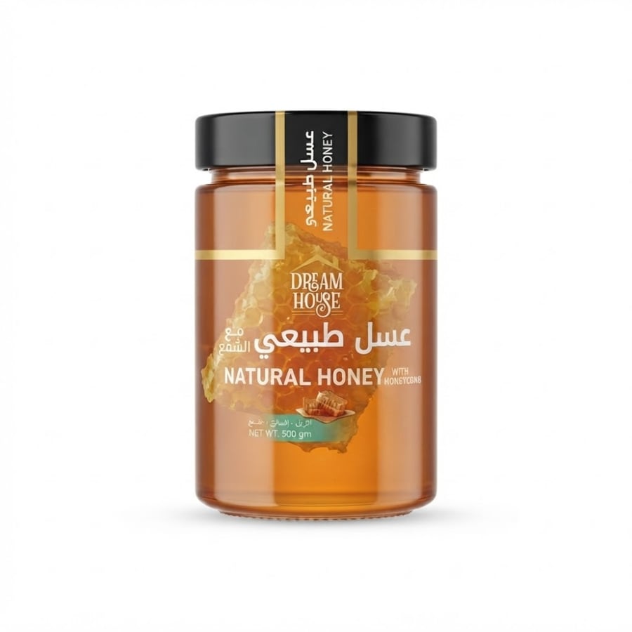 عسل طبيعي مع الشمع 500جرام