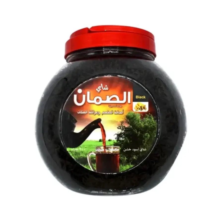 شاي الصمان أسود خشن علبة بلاستيك 600 جرام