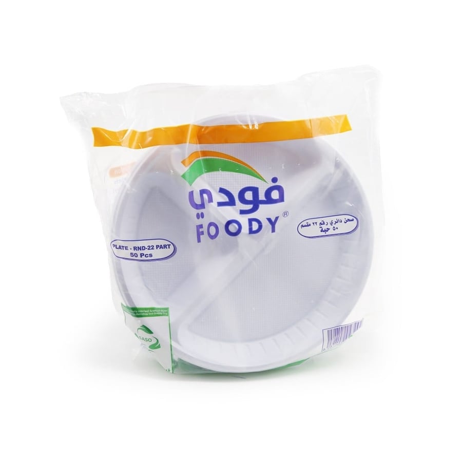 Divided circular plastic plates No. 18 Foody