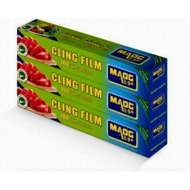 موج - رول تغليف لحفظ الطعام، مقاس 30م × 30سم، 3 لفات