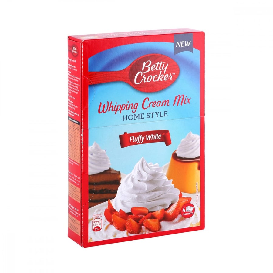 Betty Crocker whipping cream for decoration 4 sachets