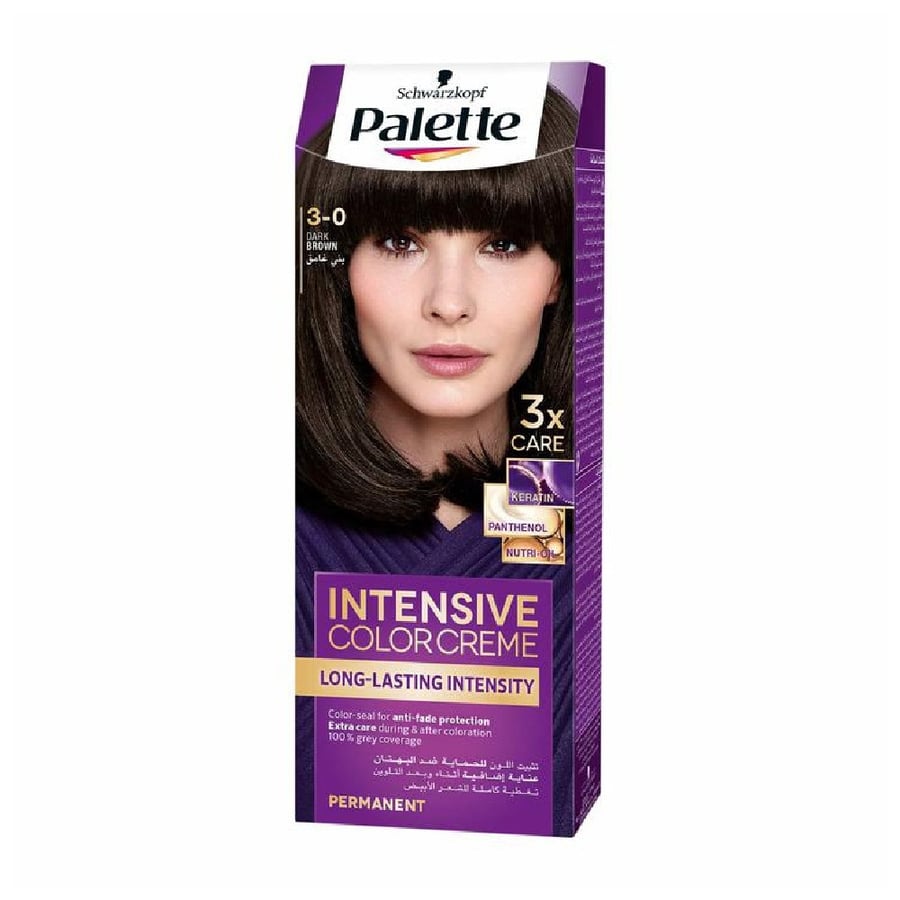 Palette permanent hair dye dark brown 0-3
