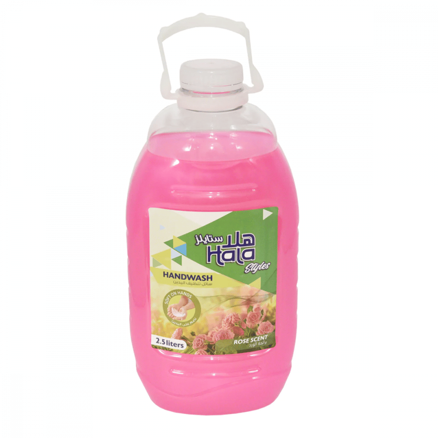Hala liquid hand soap, rose scent, 2.5 liters