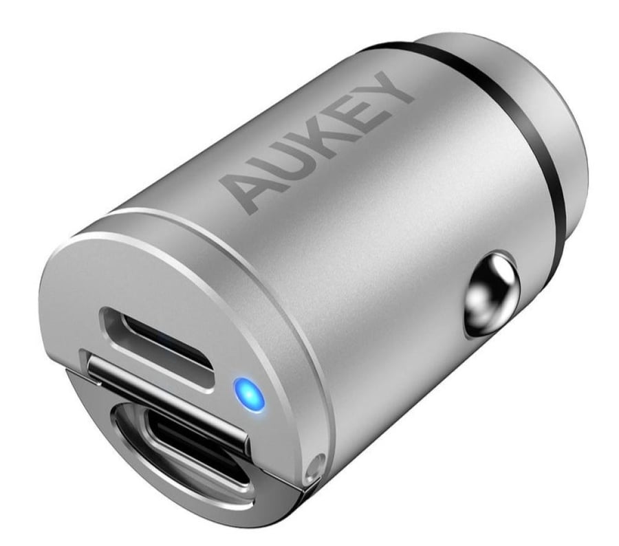 شاحن سيارة سريع CC-A3 معدني 30 واط ثنائي المنفذ من Aukey