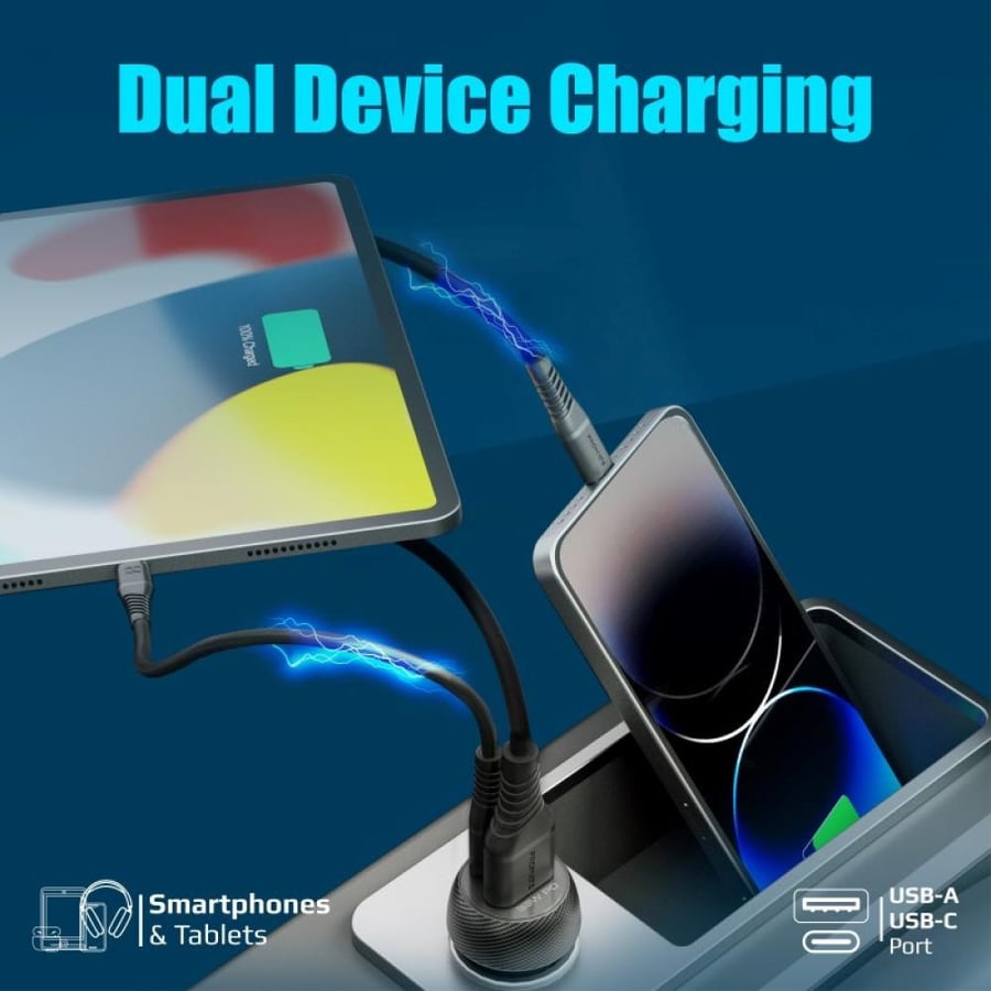 شاحن سيارة سريع Promate DriveGear-PD33 – شحن آمن وسريع أثناء القيادة