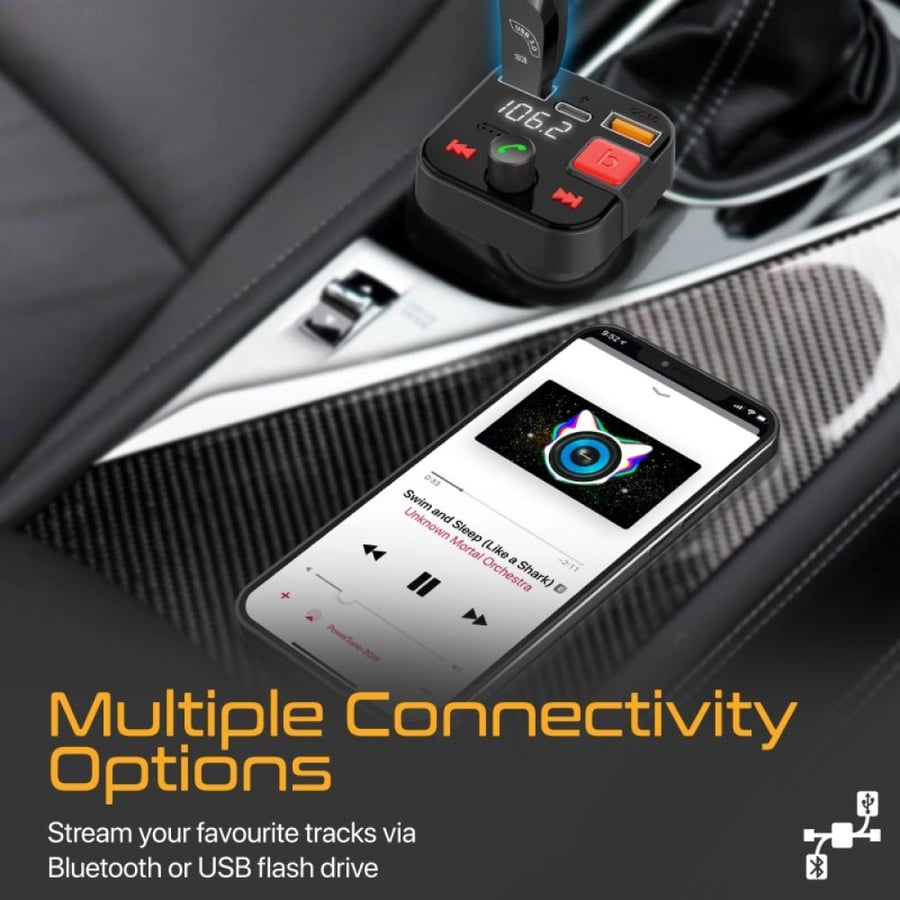 جهاز إرسال FM اللاسلكي.  Promate PowerTune-30W