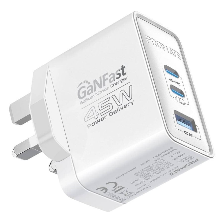 GaNFast™ technology charger with 45-watt power