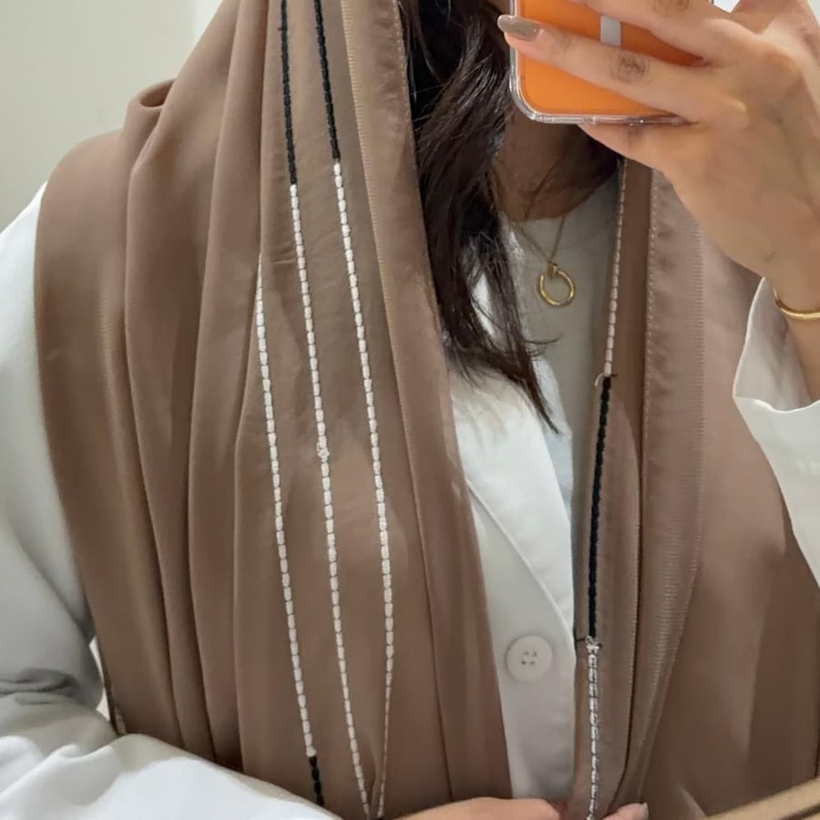 Light Desert Lines Veil Scarf