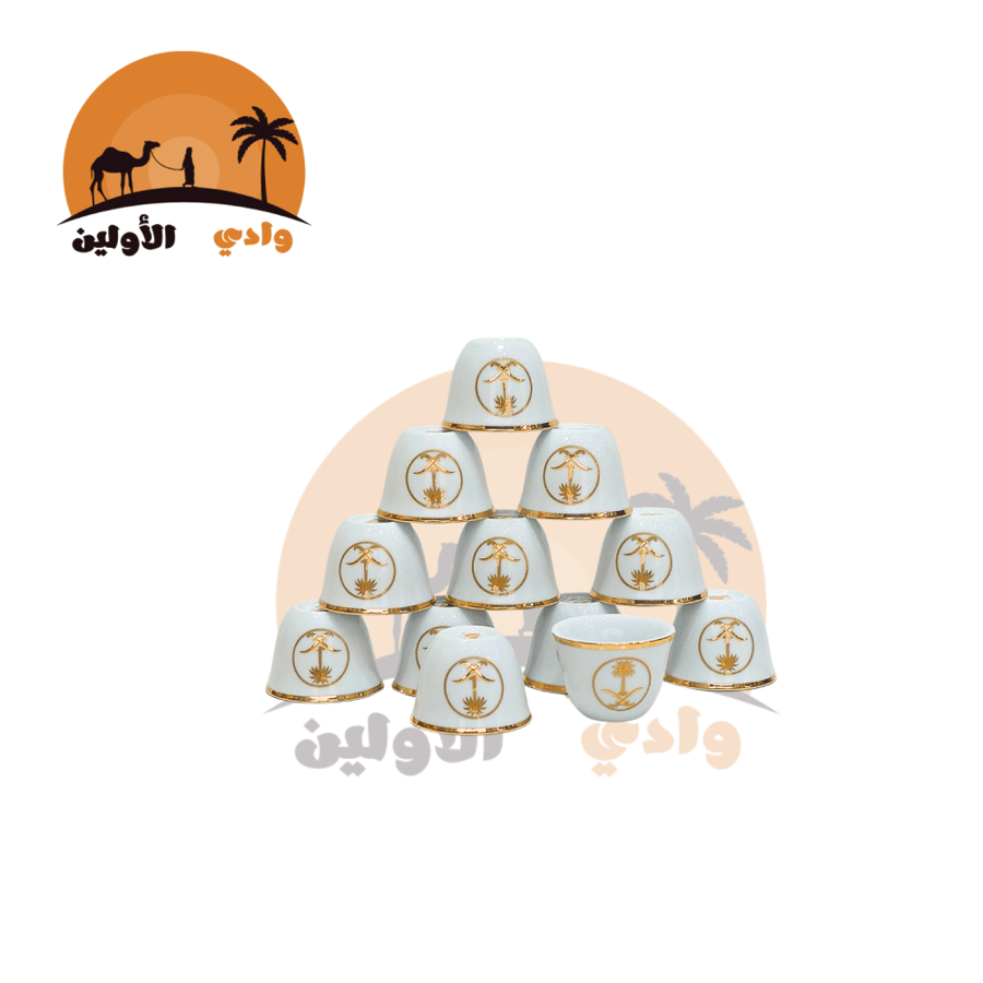 فناجيل بورسلان بشعار سيفين ونخله