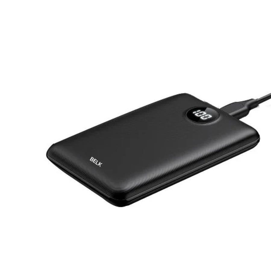 باوربنك بمنفذ USB ومنفذ تايب سي بسعة 10000mAh بمقياس شاشة | Belk