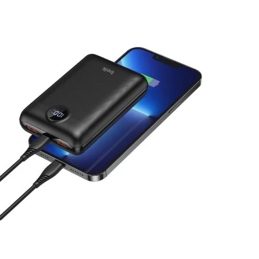 باوربنك بمنفذين USB ومنفذ تايب سي بسعة 20000mAh بمقياس شاشة | Belk
