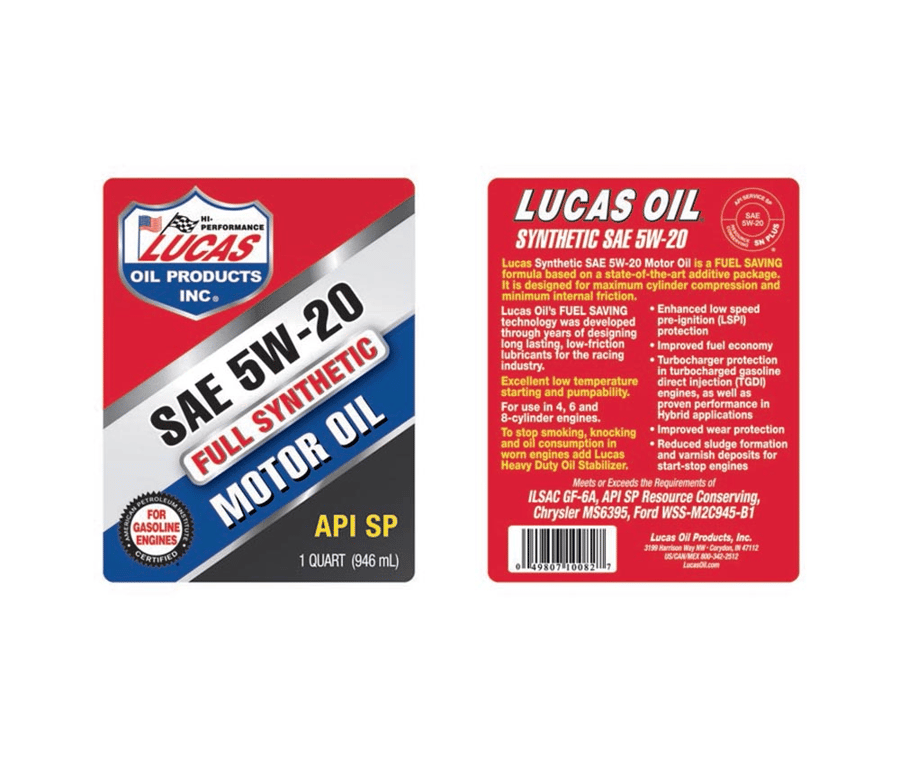 LUCAS SYNTHETIC MOTOR OILS – SAE 5W-20