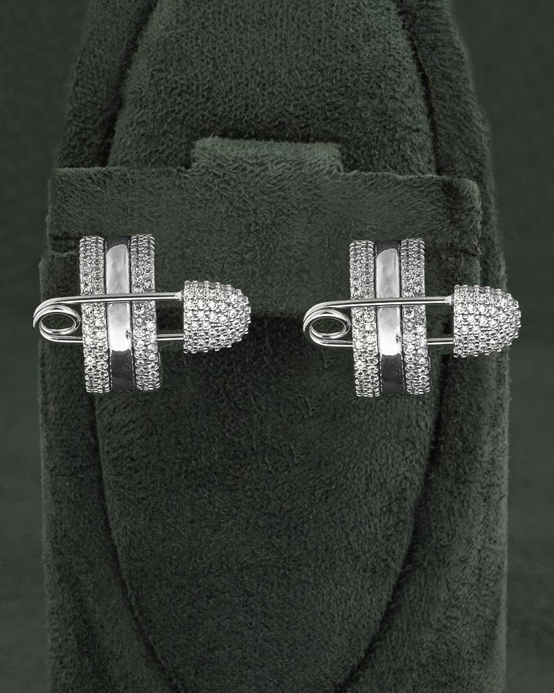 Paperclip Diamond-Style Earrings with Brilliant Shine