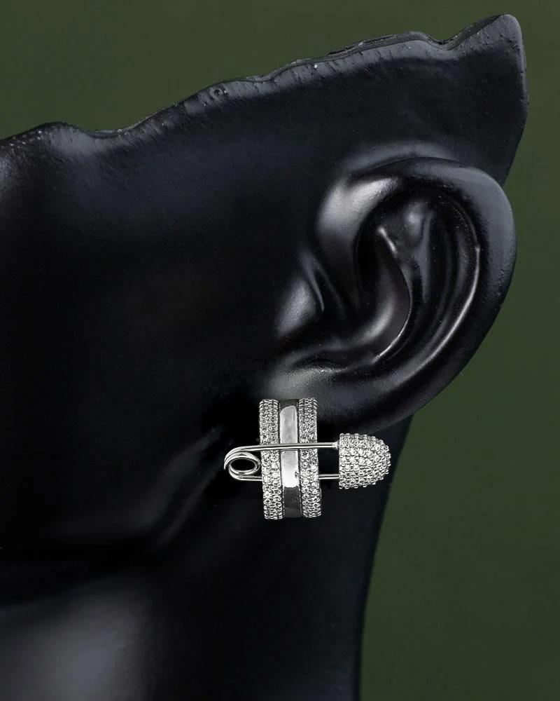 Paperclip Diamond-Style Earrings with Brilliant Shine