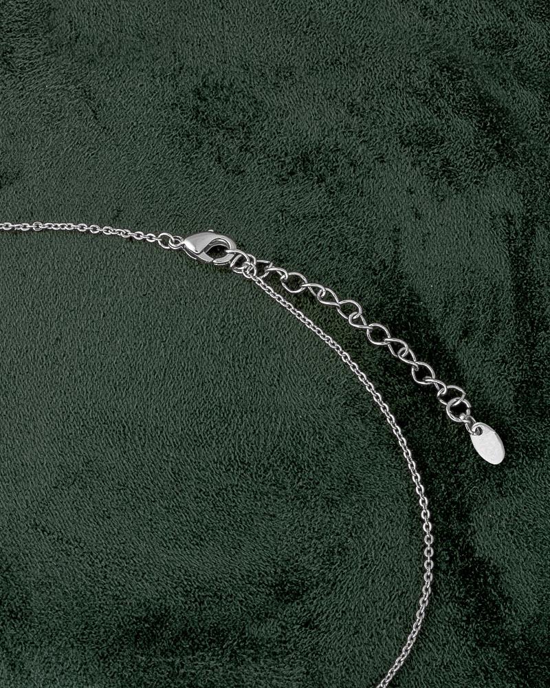 Silver-Tone Necklace for Women – Circular Zircon-Embellished Design