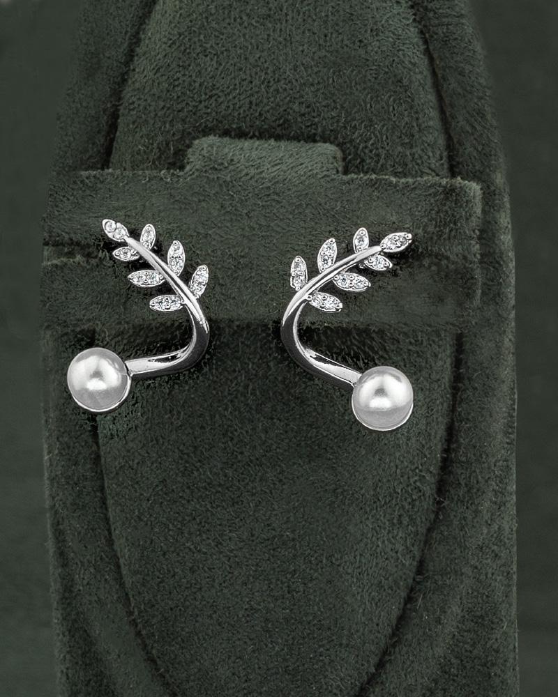 Elegant Silver Pearl Earrings