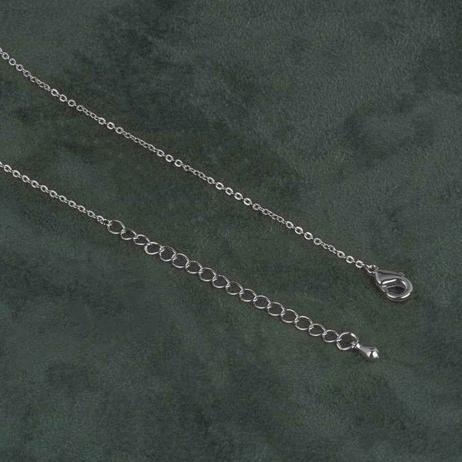 Dainty Silver-Tone Necklace for Women – Zircon with Nail Pendant