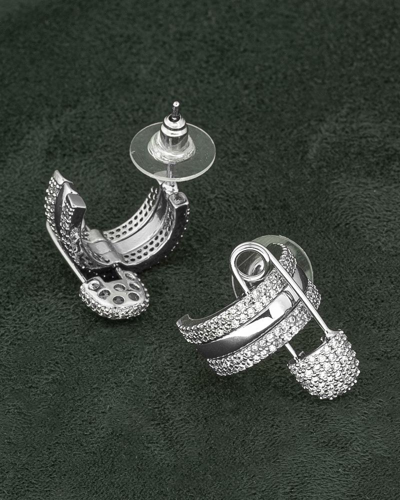 Paperclip Diamond-Style Earrings with Brilliant Shine