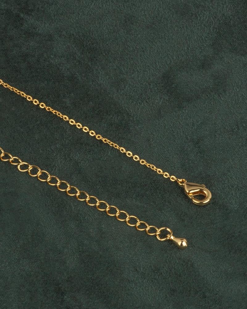 Dainty Gold-Tone Necklace for Women – Zircon with Nail Pendant