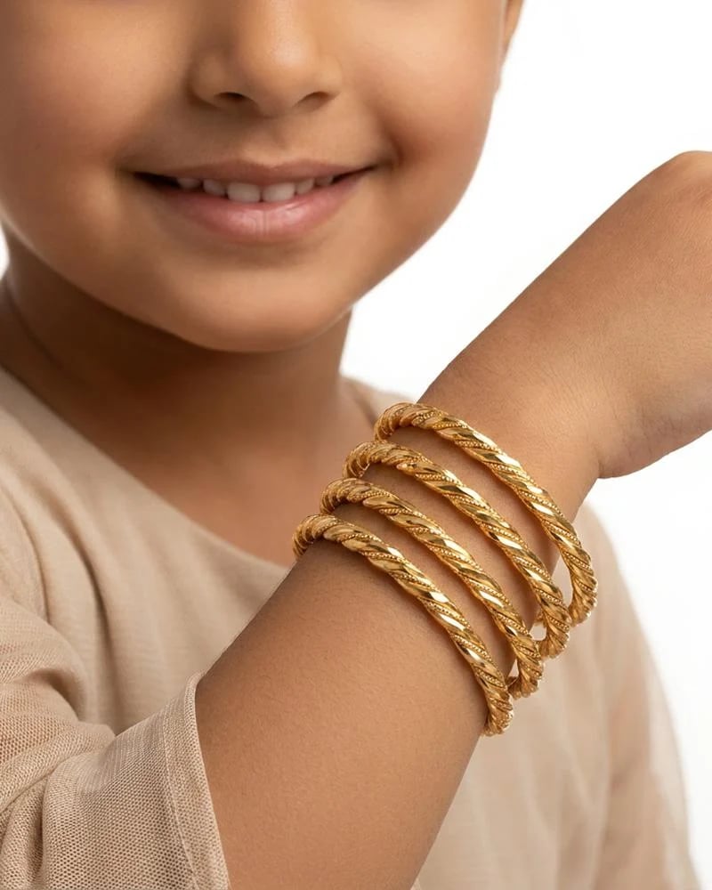 2-Piece Long-Lasting Gold-Tone Children's Bangles
