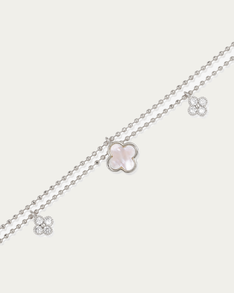Women's Delicate Double-Layer Bracelet with Elegant Design – Silver