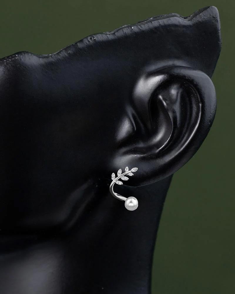 Elegant Silver Pearl Earrings