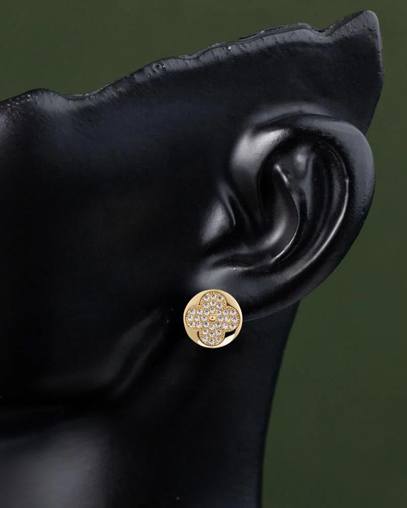 Asymmetrical Golden Earrings with Diamond Shine