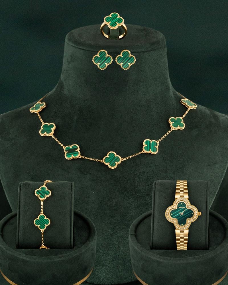 طقم خاتون إكسسوارات وساعة هدية للمناسبات