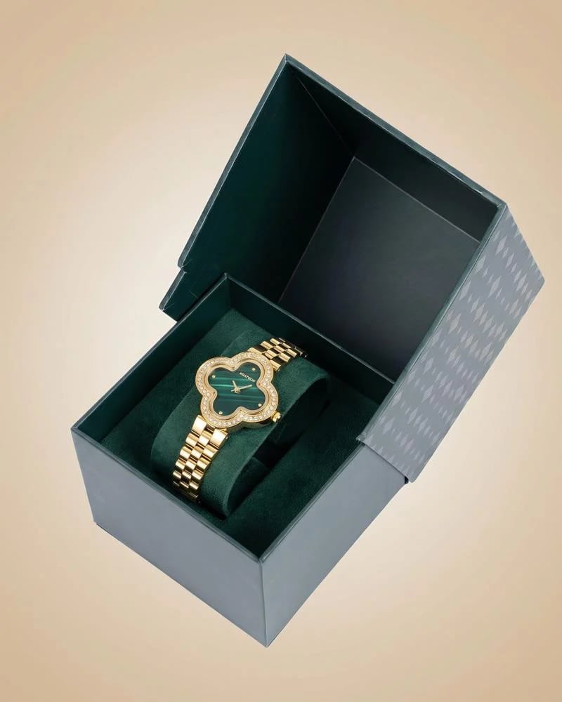 Khatoon® Women's Clover Design Watch with Green Dial
