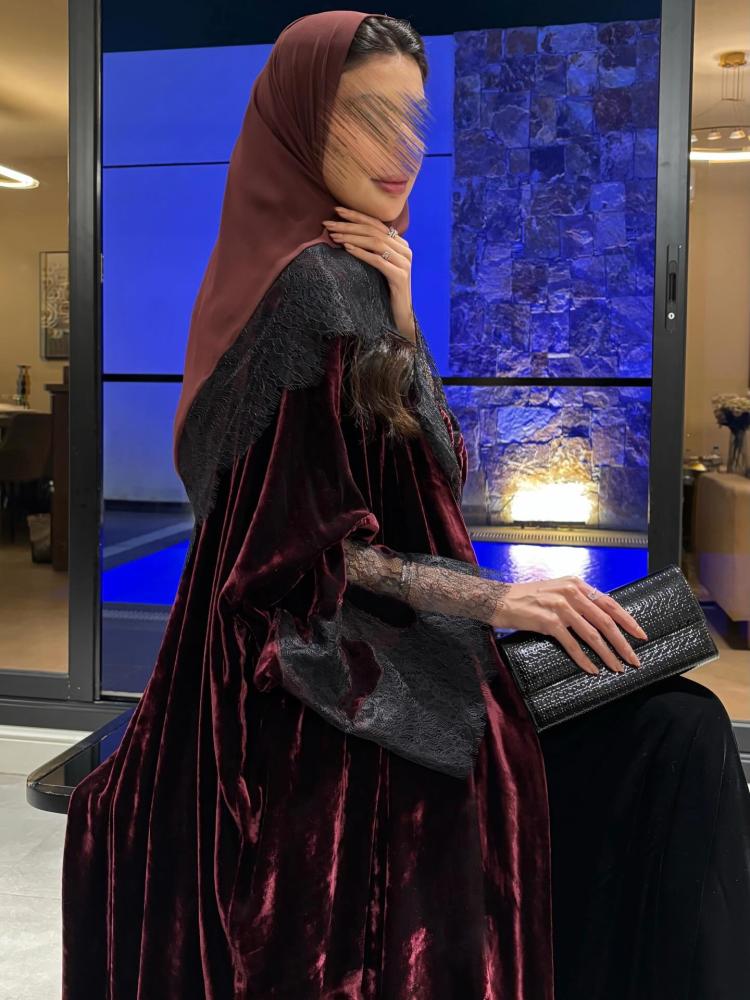 عباية مخمل كلوش رسمي وانيق