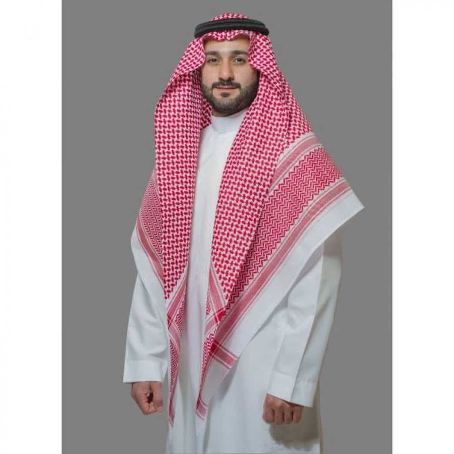شماغ البسام الختم  الأسود انجليزي