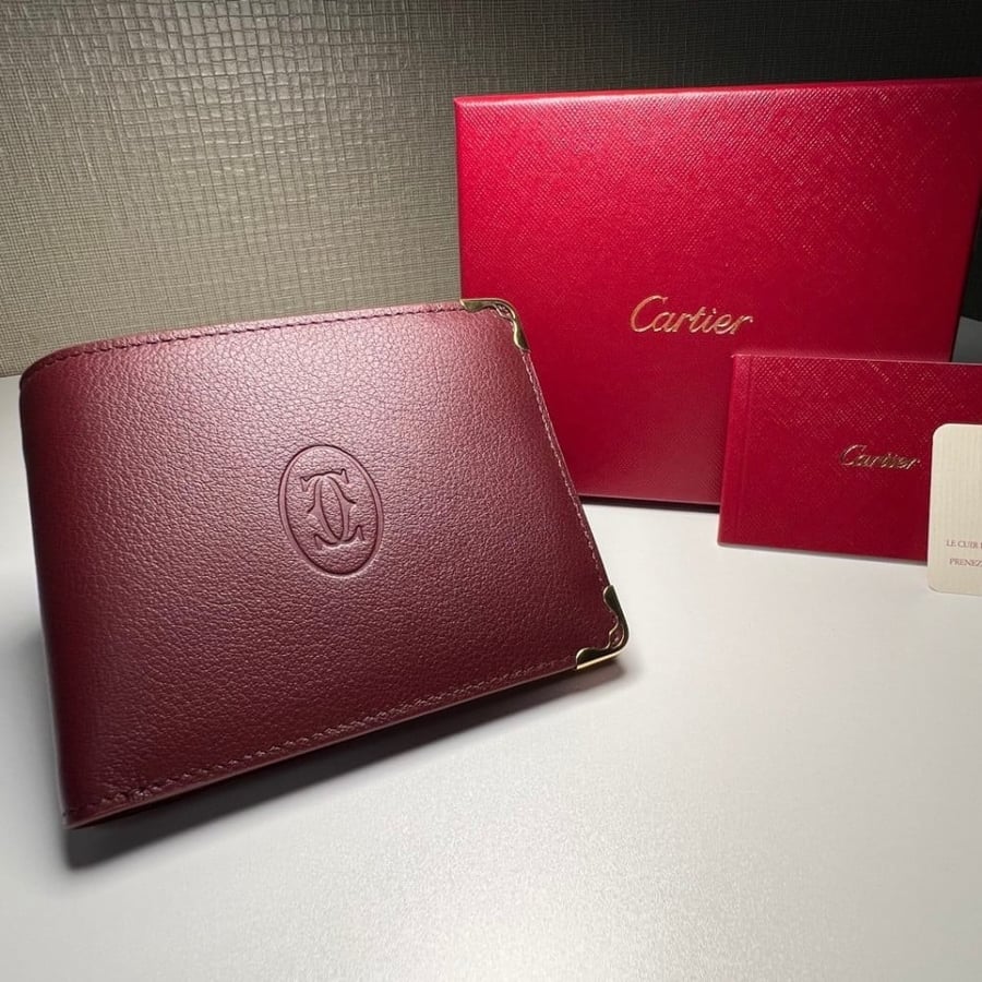 Cartier large wallet in Burgundy