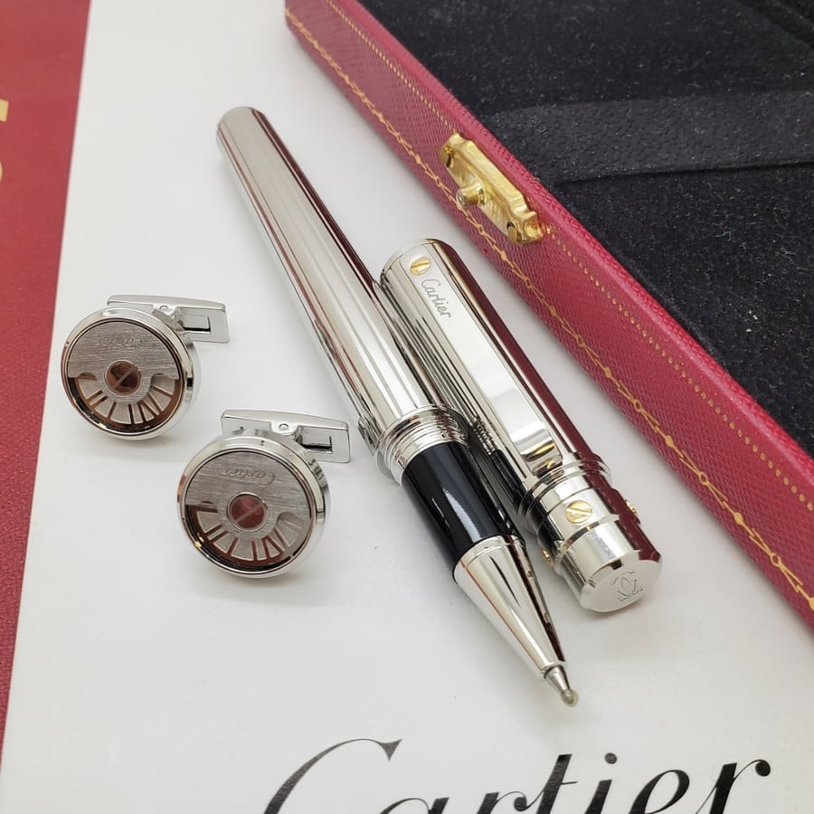 Cartier pen set Santos and cup