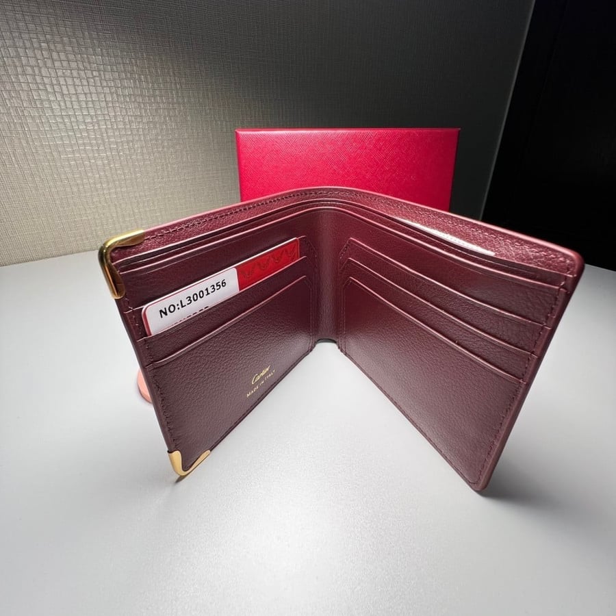 Cartier large wallet in Burgundy