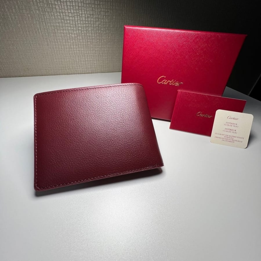 Cartier large wallet in Burgundy