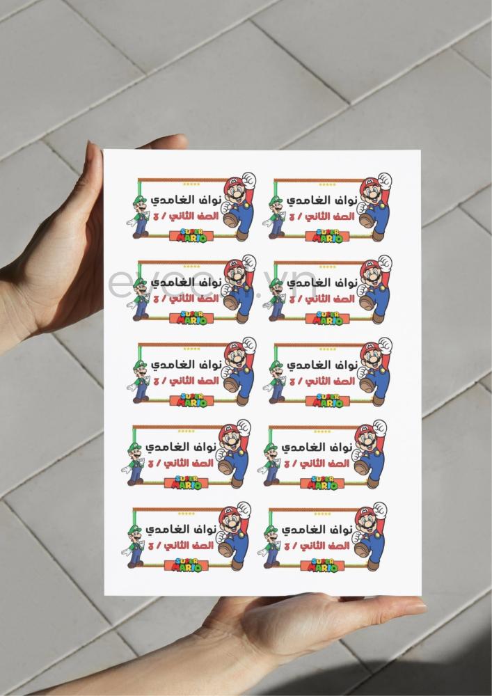 ملصقات اسماء سوبر ماريو 10 حبات